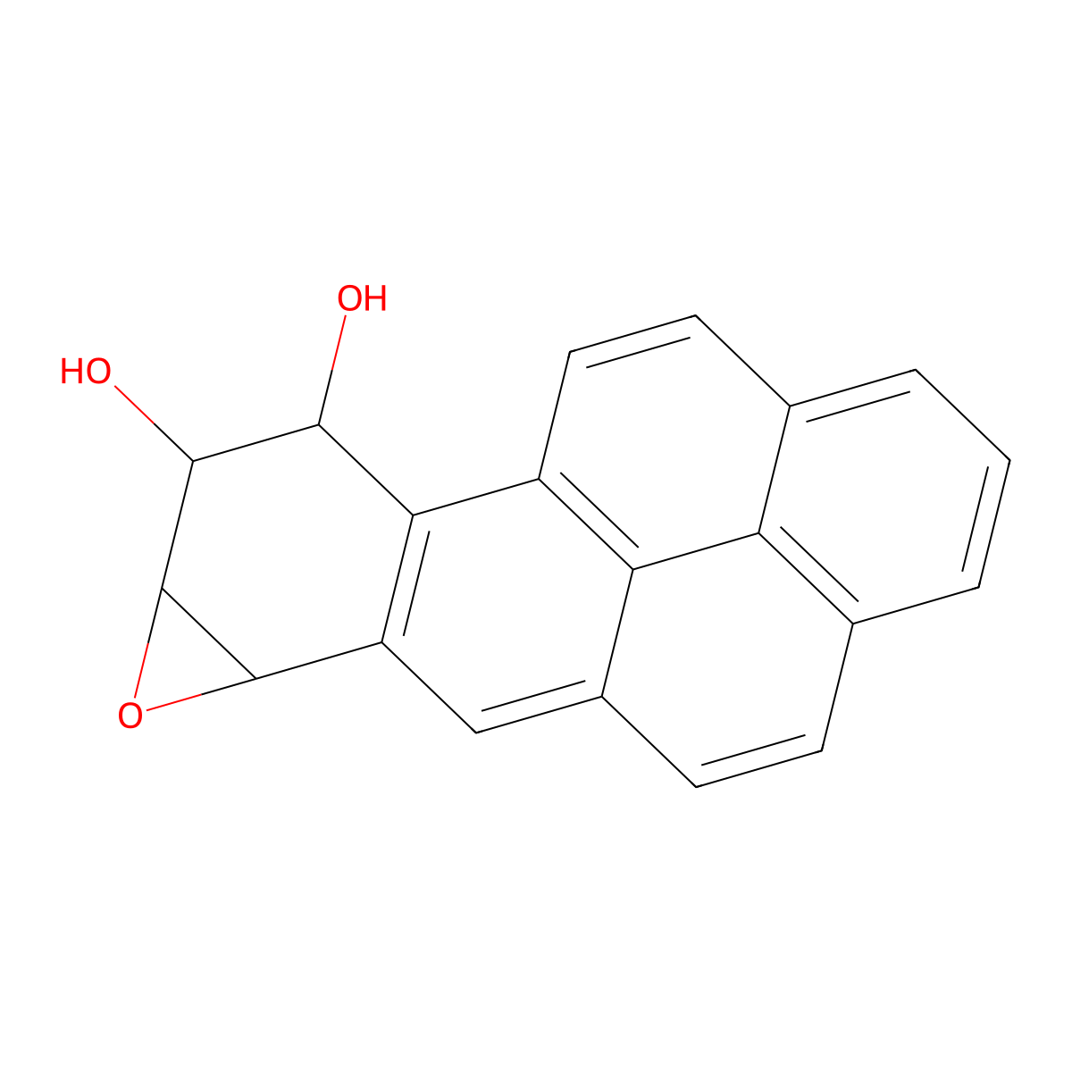 Benzo(a)pyrene-9,10-diol-7,8-epoxide, syn molecular structure, CAS 66212-60-0