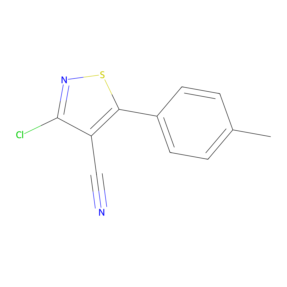 3-Chloro-5-(4-methylphenyl)isothiazole-4-carbonitrile molecular structure, CAS 662138-23-0