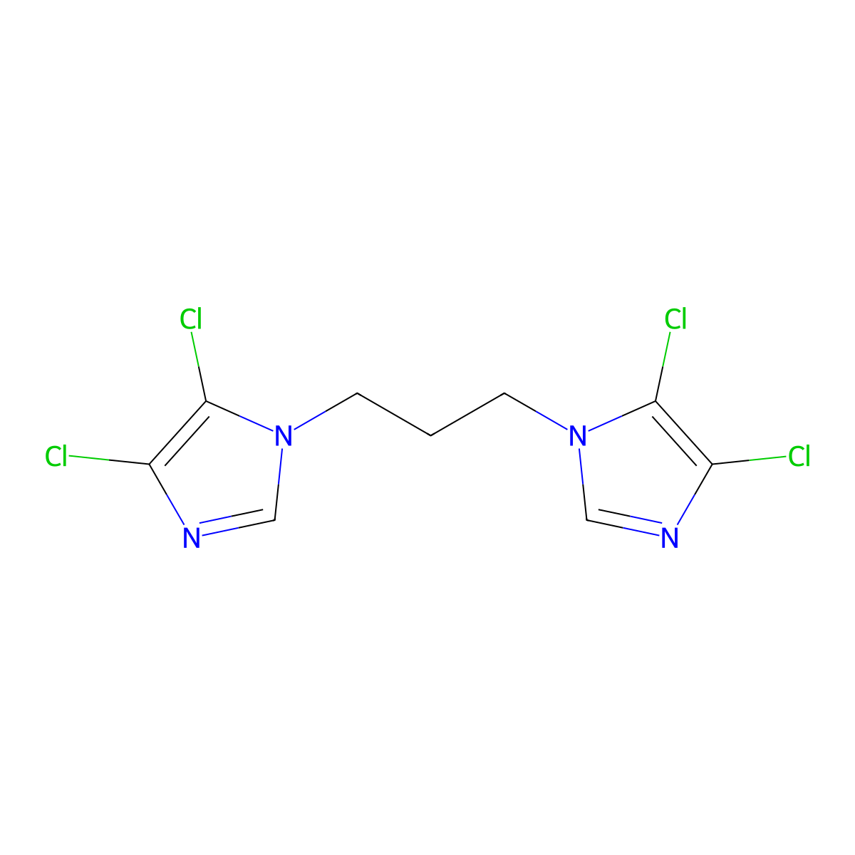 4,5-Dichloro-1-[3-(4,5-dichloroimidazol-1-yl)propyl]imidazole molecular structure, CAS 662138-42-3