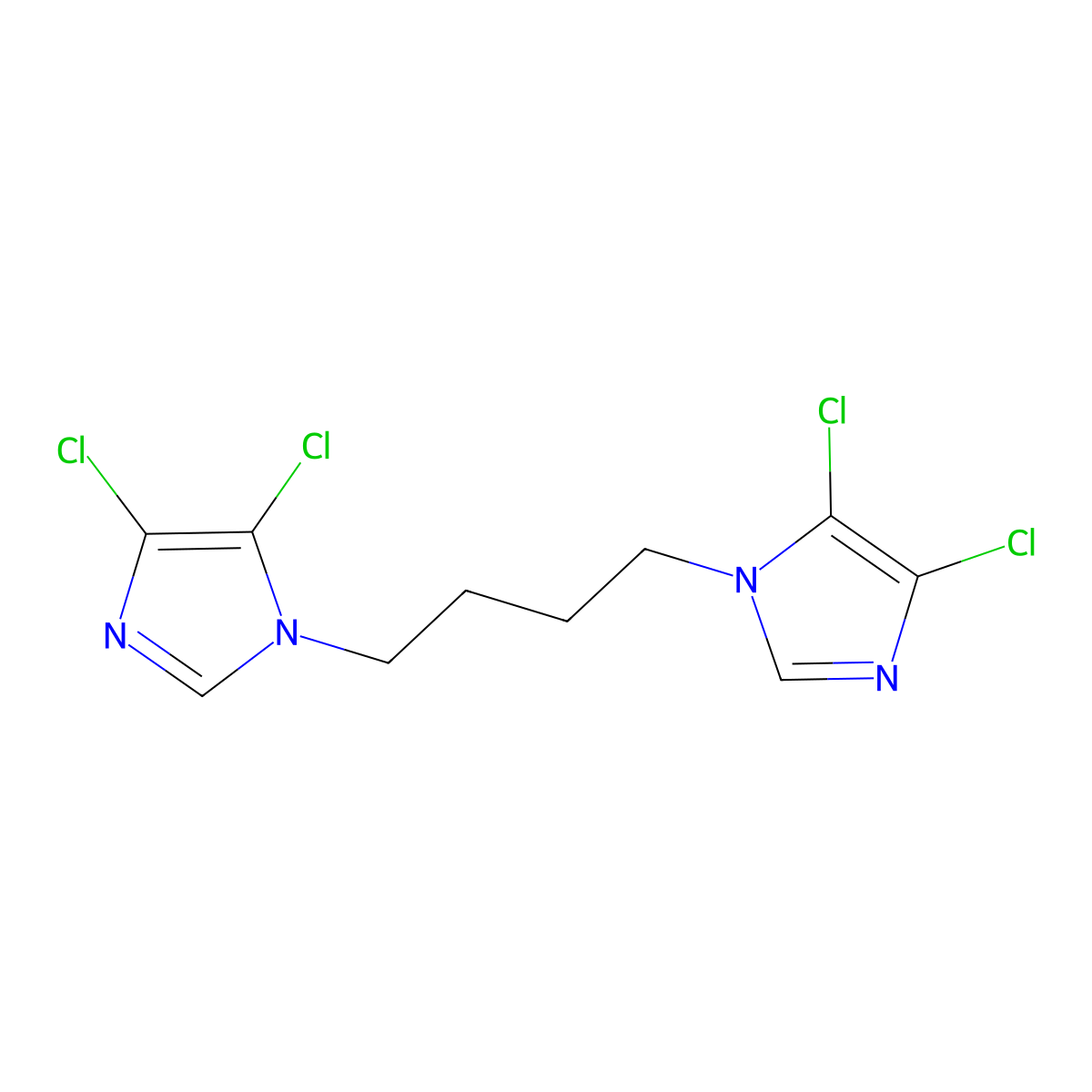 4,5-Dichloro-1-[4-(4,5-dichloroimidazol-1-yl)butyl]imidazole molecular structure, CAS 662138-43-4