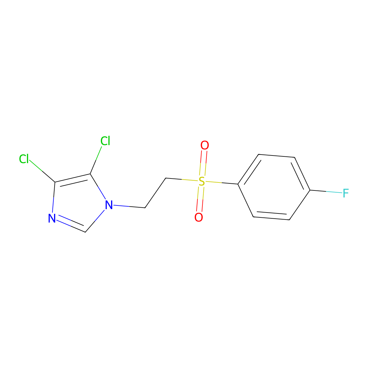 4,5-dichloro-1-{2-[(4-fluorophenyl)sulphonyl]ethyl}-1H-imidazole molecular structure, CAS 662138-57-0