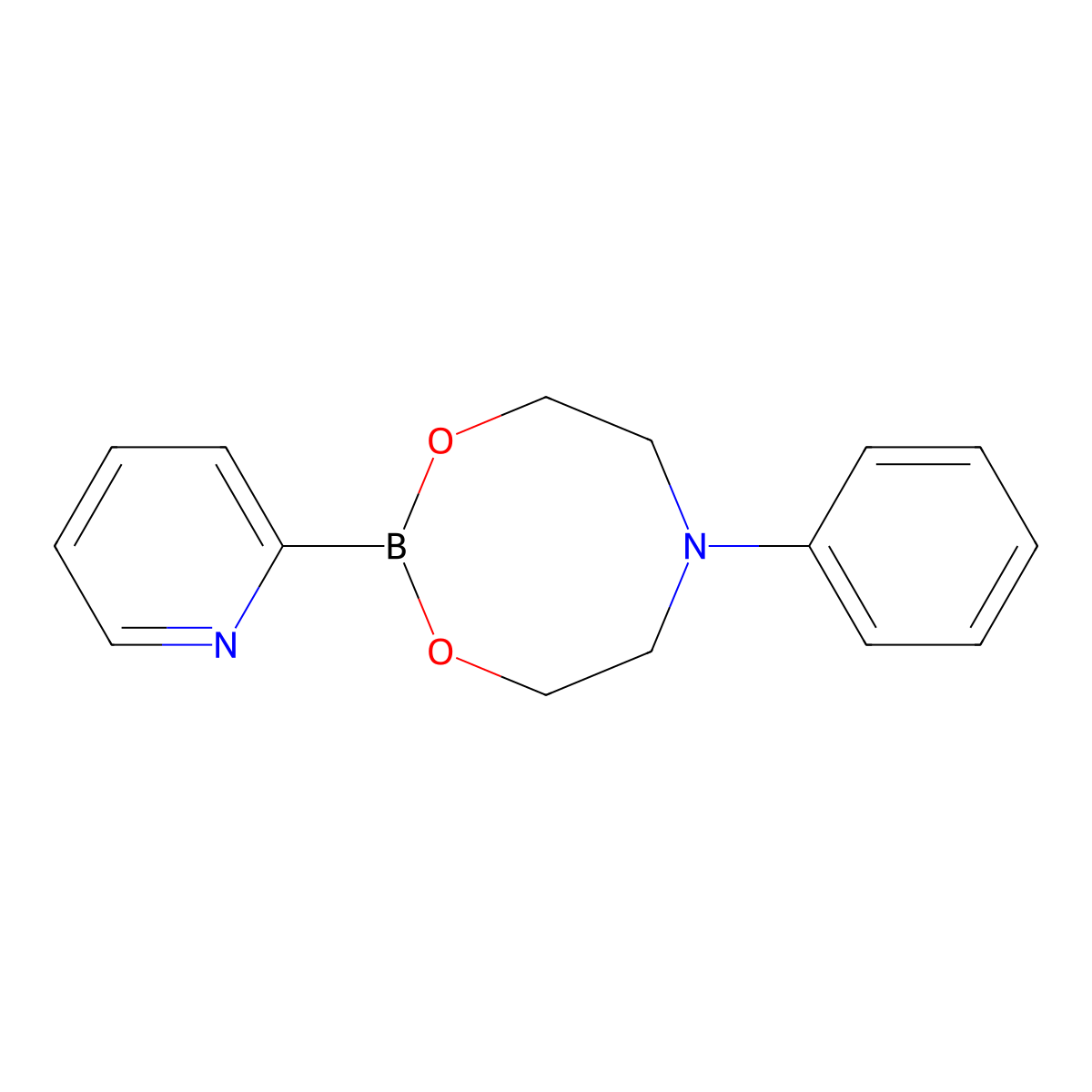 2-Pyridineboronic acid N-phenyldiethanolamine ester molecular structure, CAS 662138-96-7