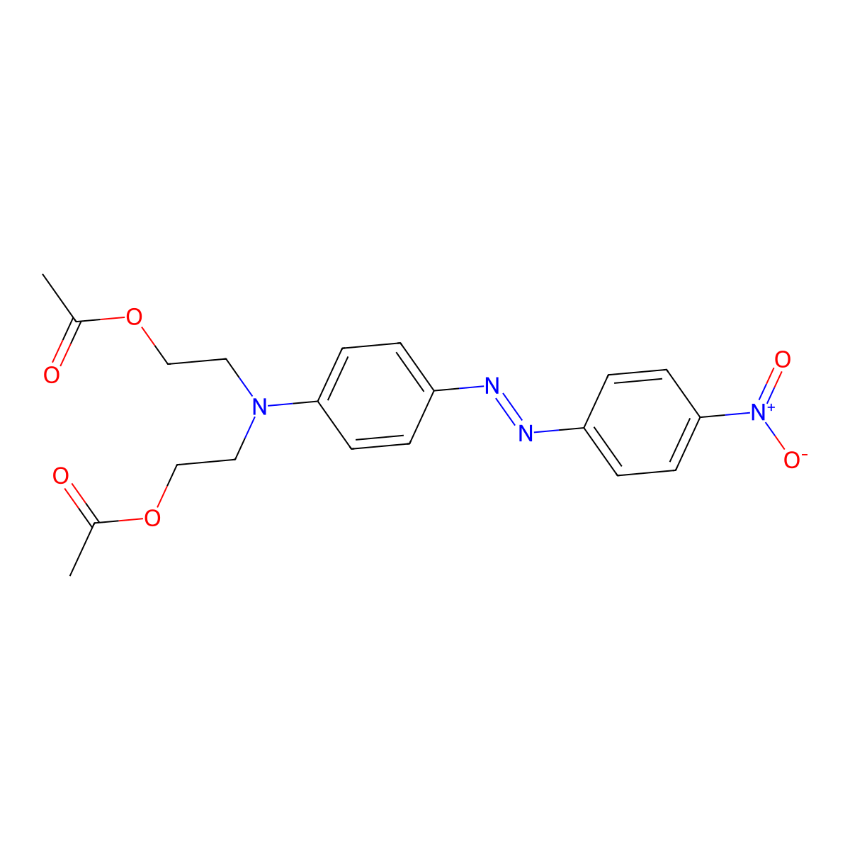 Ethanol, 2,2'-[[4-[2-(4-nitrophenyl)diazenyl]phenyl]imino]bis-, 1,1'-diacetate molecular structure, CAS 66214-54-8