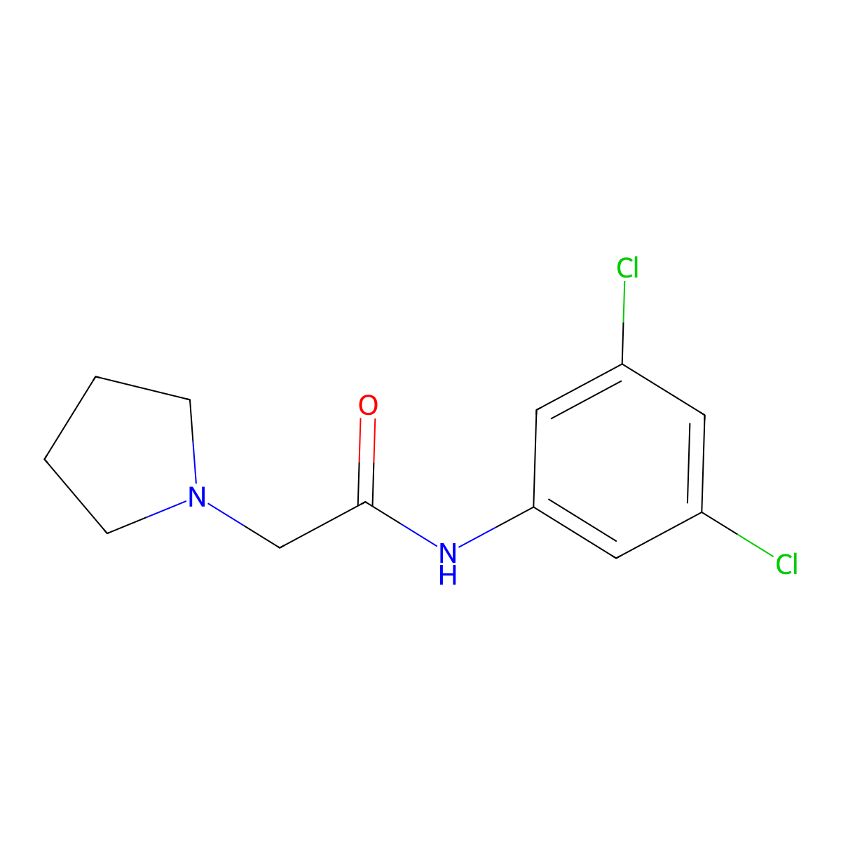 N-(3,5-Dichlorophenyl)-2-(1-pyrrolidinyl)acetamide molecular structure, CAS 662146-46-5