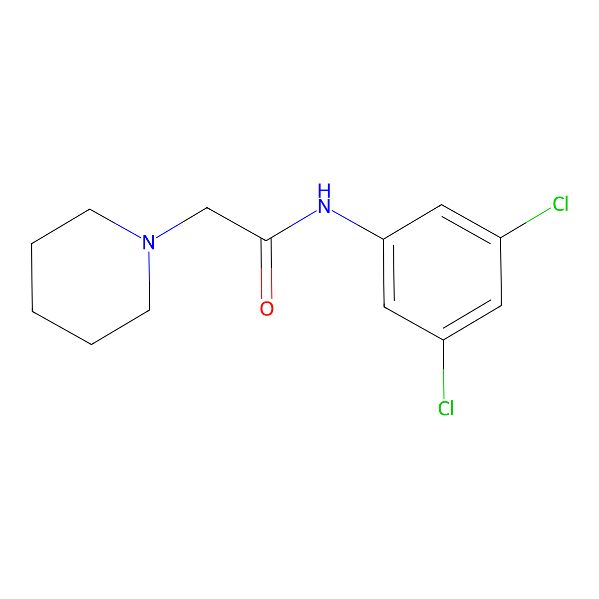 N-(3,5-dichlorophenyl)-2-piperidin-1-ylacetamide molecular structure, CAS 662146-47-6