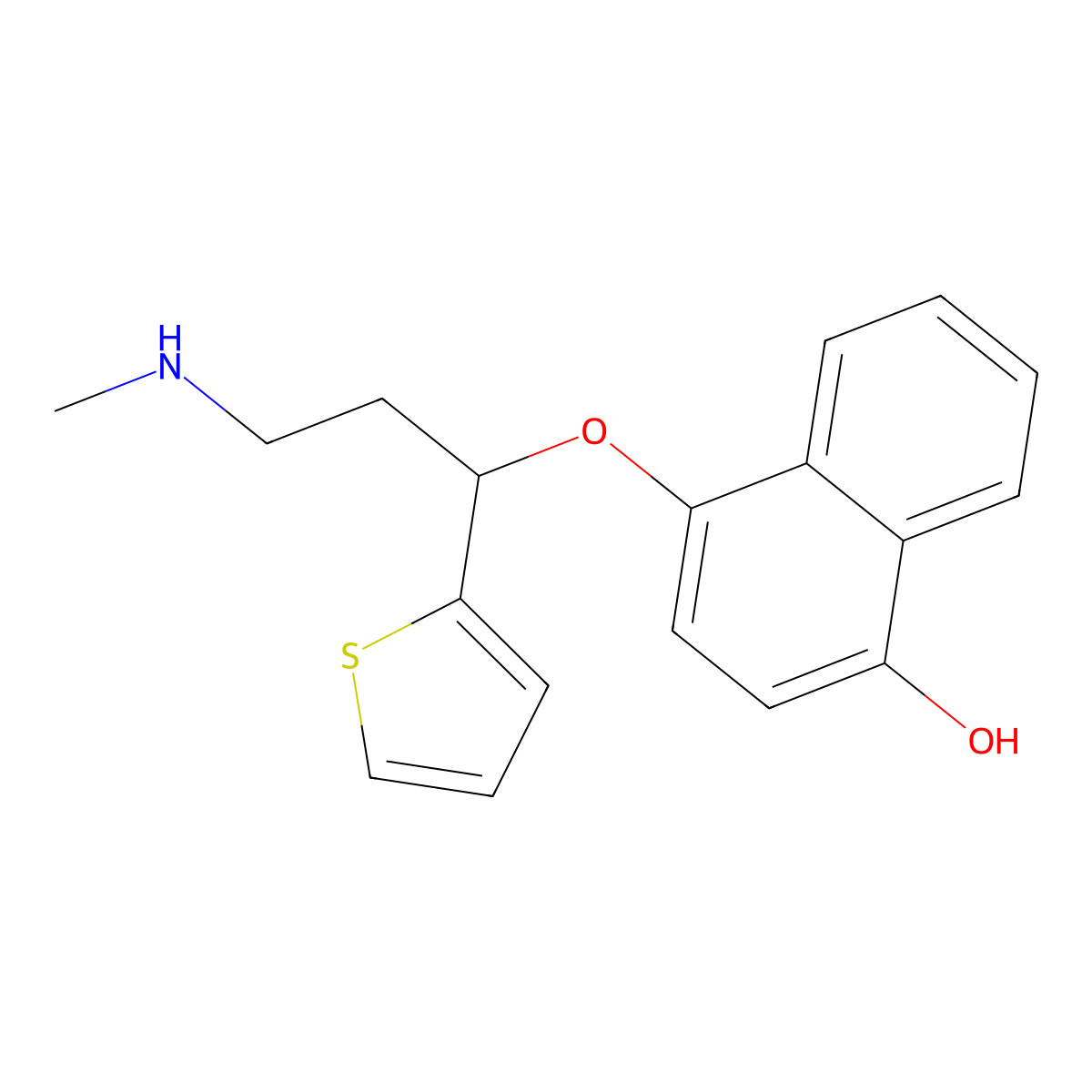 4-((1S)-3-(Methylamino)-1-(2-thienyl)propoxy)-1-naphthalenol molecular structure, CAS 662149-13-5