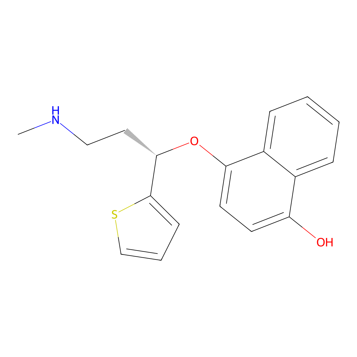 4-((1S)-3-(Methylamino)-1-(2-thienyl)propoxy)-1-naphthalenol molecular structure, CAS 662149-13-5