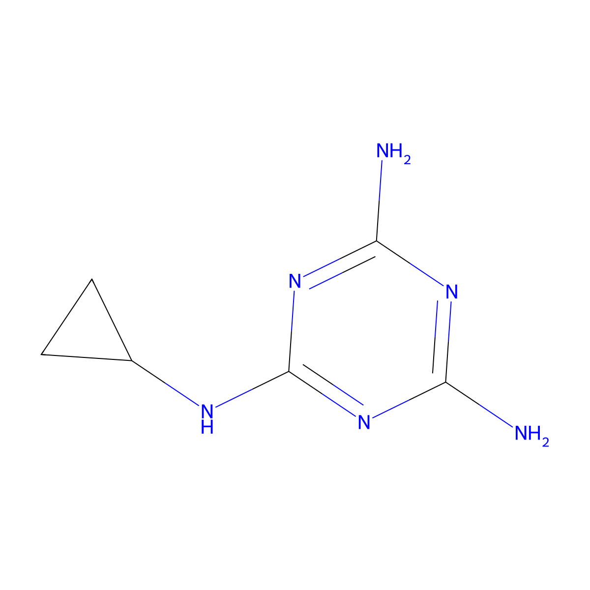 Cyromazine molecular structure, CAS 66215-27-8