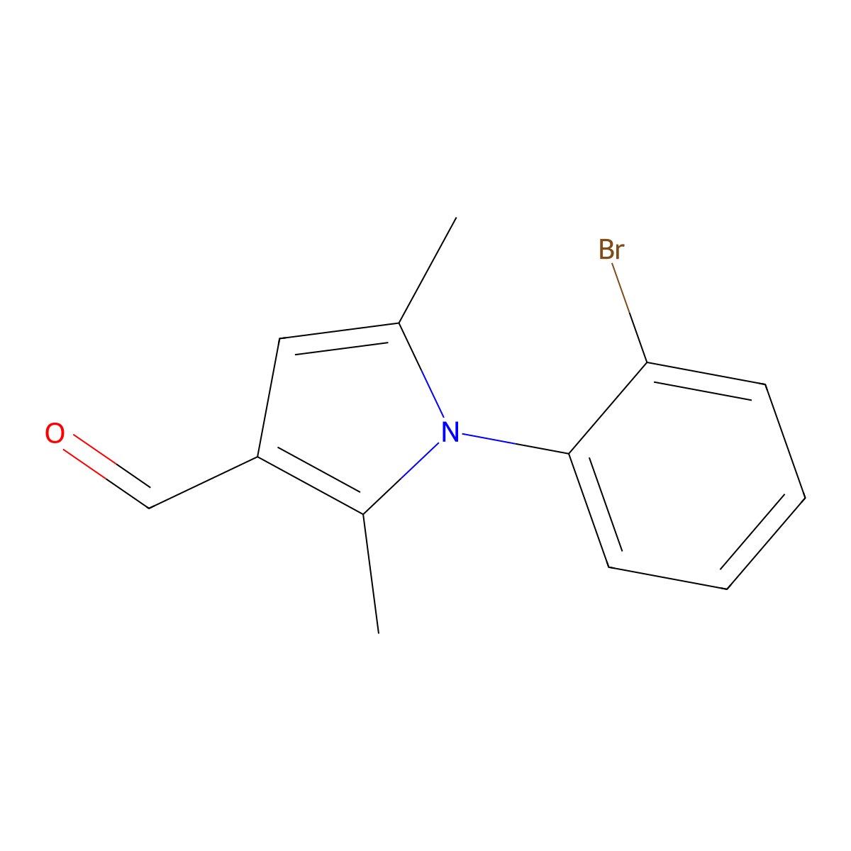 1-(2-bromophenyl)-2,5-dimethyl-1H-pyrrole-3-carbaldehyde molecular structure, CAS 662154-13-4