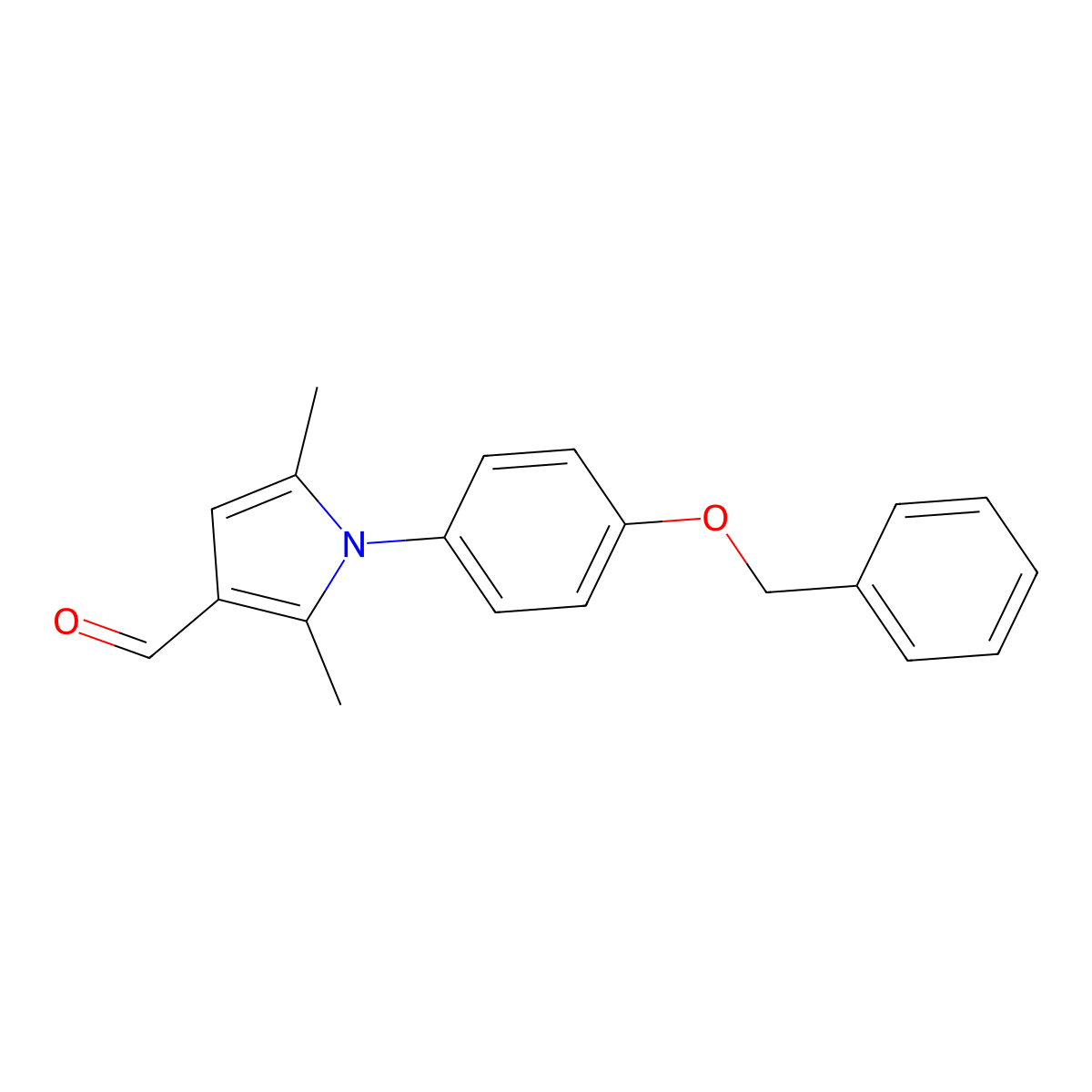 1-[4-(benzyloxy)phenyl]-2,5-dimethyl-1H-pyrrole-3-carbaldehyde molecular structure, CAS 662154-14-5