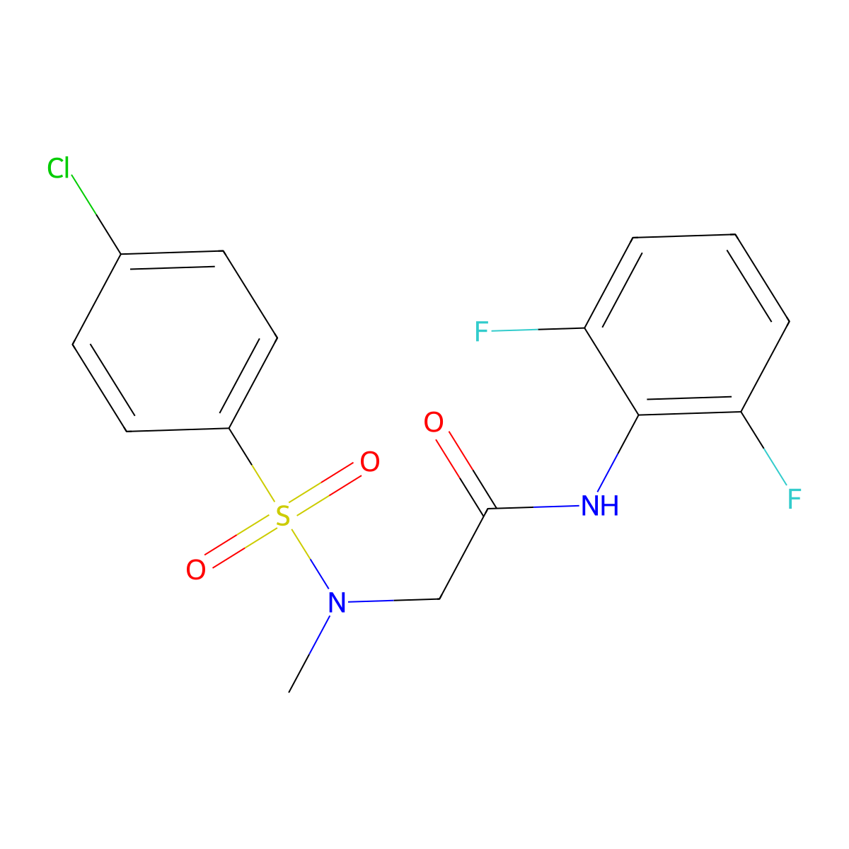 2-[(4-chlorophenyl)sulfonyl-methylamino]-N-(2,6-difluorophenyl)acetamide molecular structure, CAS 662155-17-1