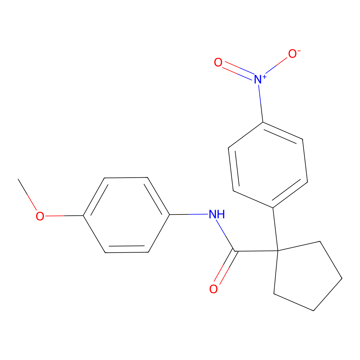 N-(4-methoxyphenyl)-1-(4-nitrophenyl)cyclopentanecarboxamide molecular structure, CAS 662155-84-2