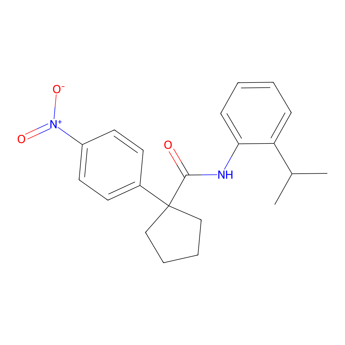 1-(4-nitrophenyl)-N-[2-(propan-2-yl)phenyl]cyclopentanecarboxamide molecular structure, CAS 662155-85-3