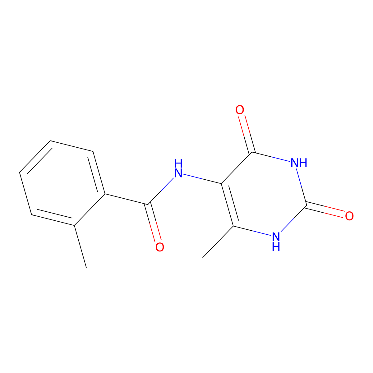 2-Methyl-N-(6-methyl-2,4-dioxo-1,2,3,4-tetrahydropyrimidin-5-yl)benzamide molecular structure, CAS 662155-86-4