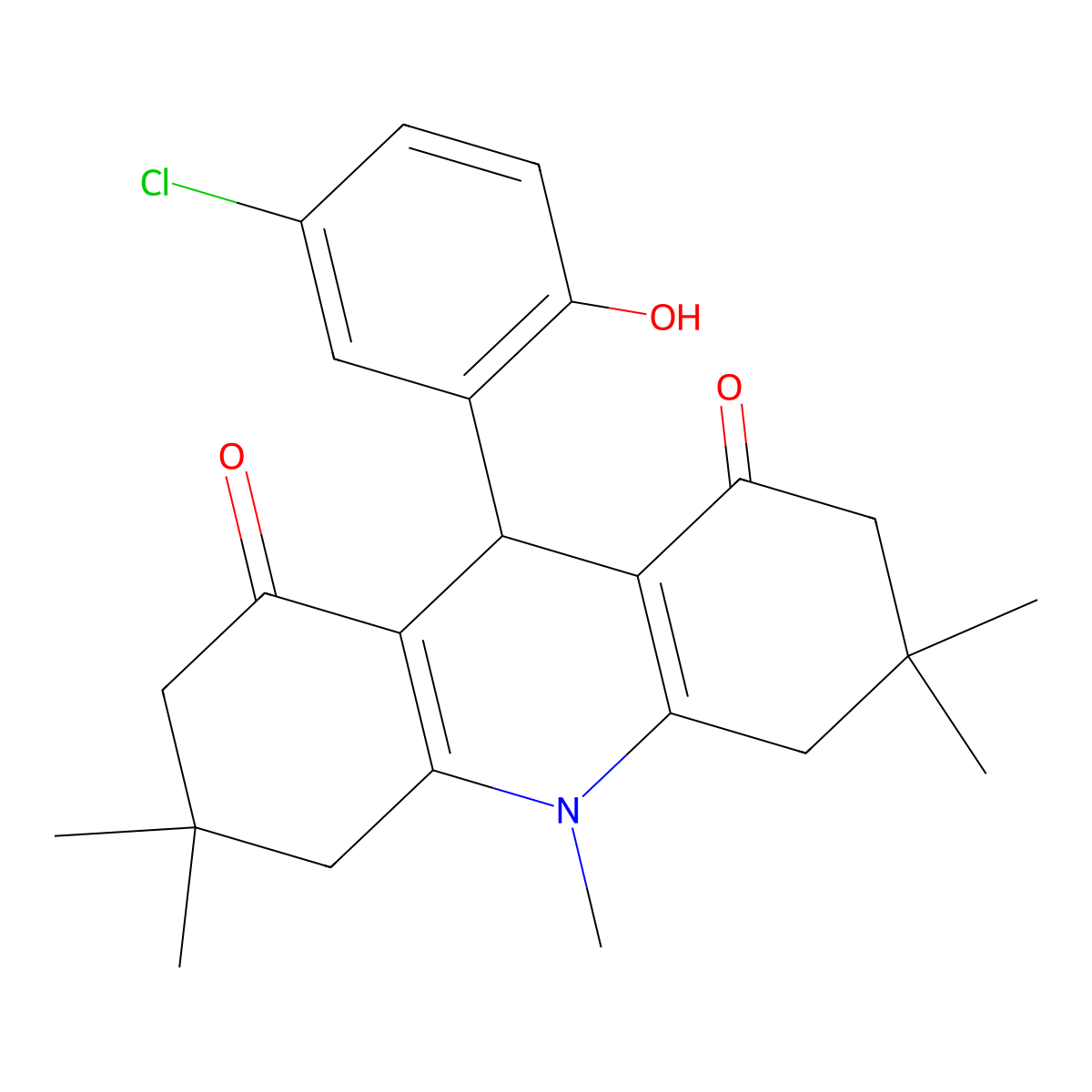 9-(5-chloro-2-hydroxyphenyl)-3,3,6,6,10-pentamethyl-4,5,7,9-tetrahydro-2H-acridine-1,8-dione molecular structure, CAS 662156-07-2