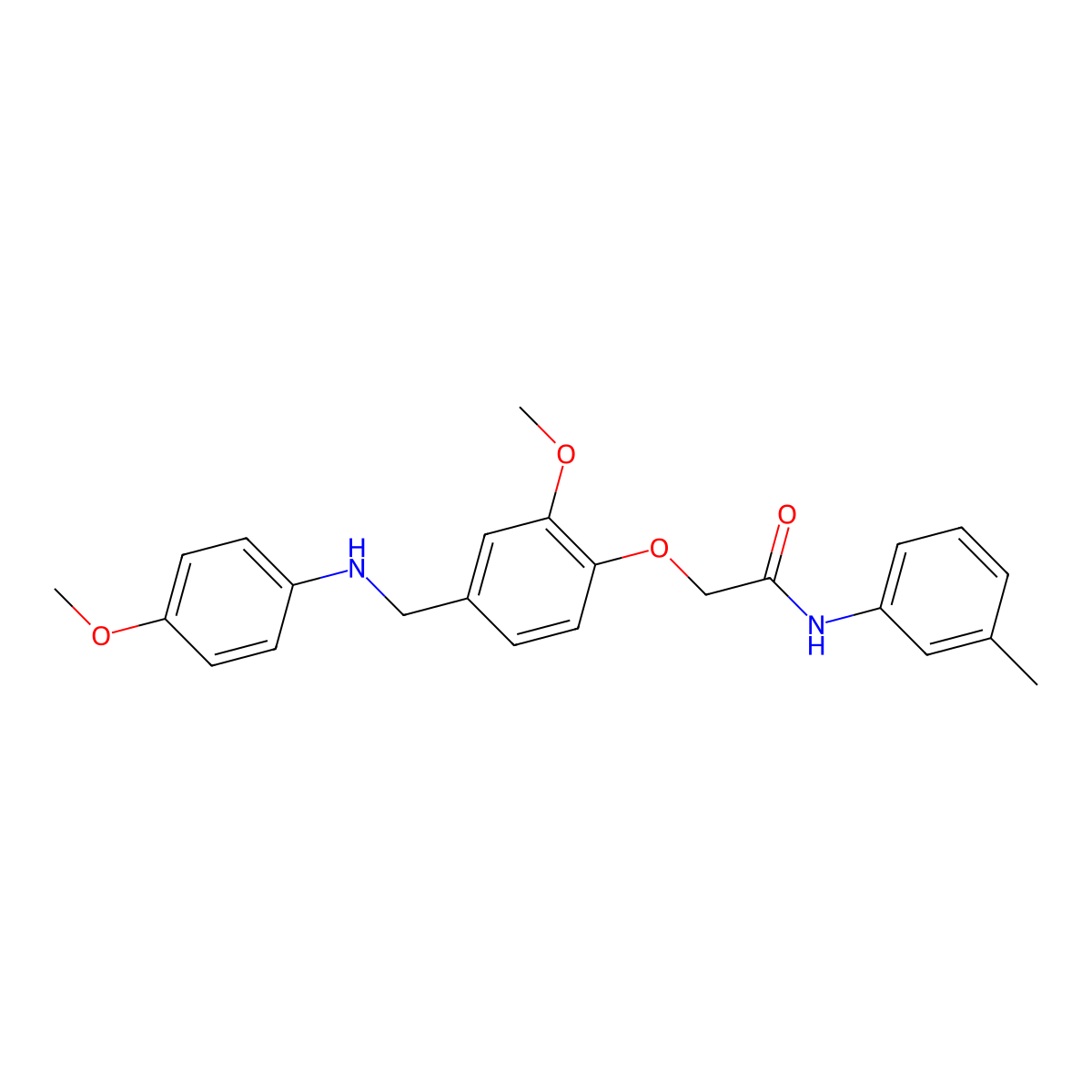 2-{2-methoxy-4-[(4-methoxyanilino)methyl]phenoxy}-N-(3-methylphenyl)acetamide molecular structure, CAS 662158-69-2