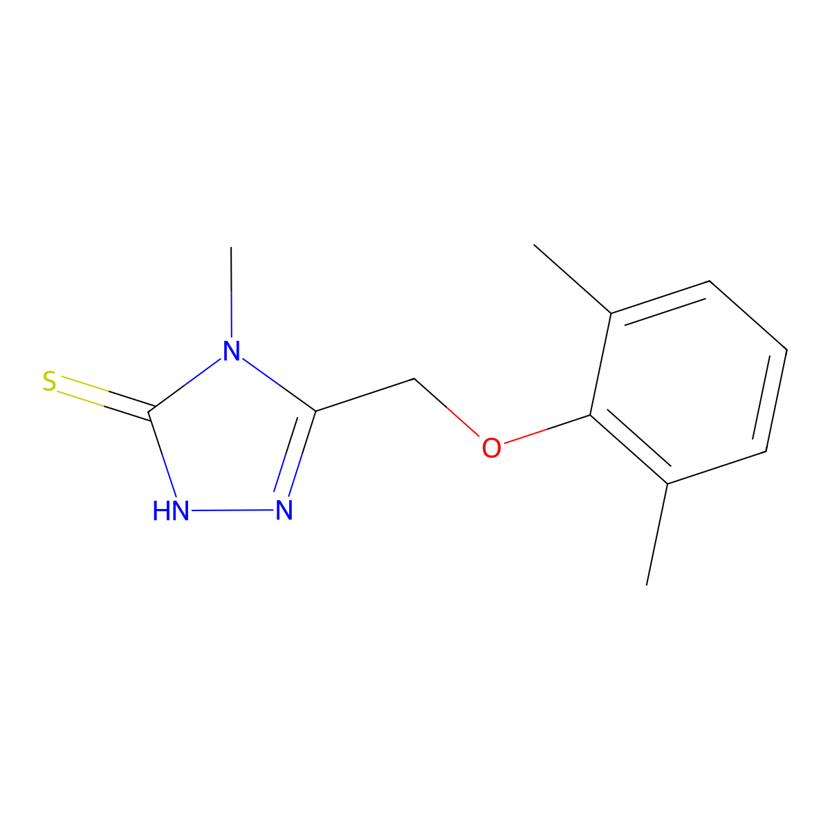 5-(2,6-Dimethyl-phenoxymethyl)-4-methyl-4H-[1,2,4]triazole-3-thiol molecular structure, CAS 662158-98-7