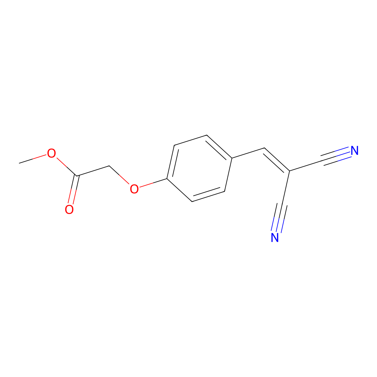 Methyl [4-(2,2-dicyanoethenyl)phenoxy]acetate molecular structure, CAS 662159-47-9