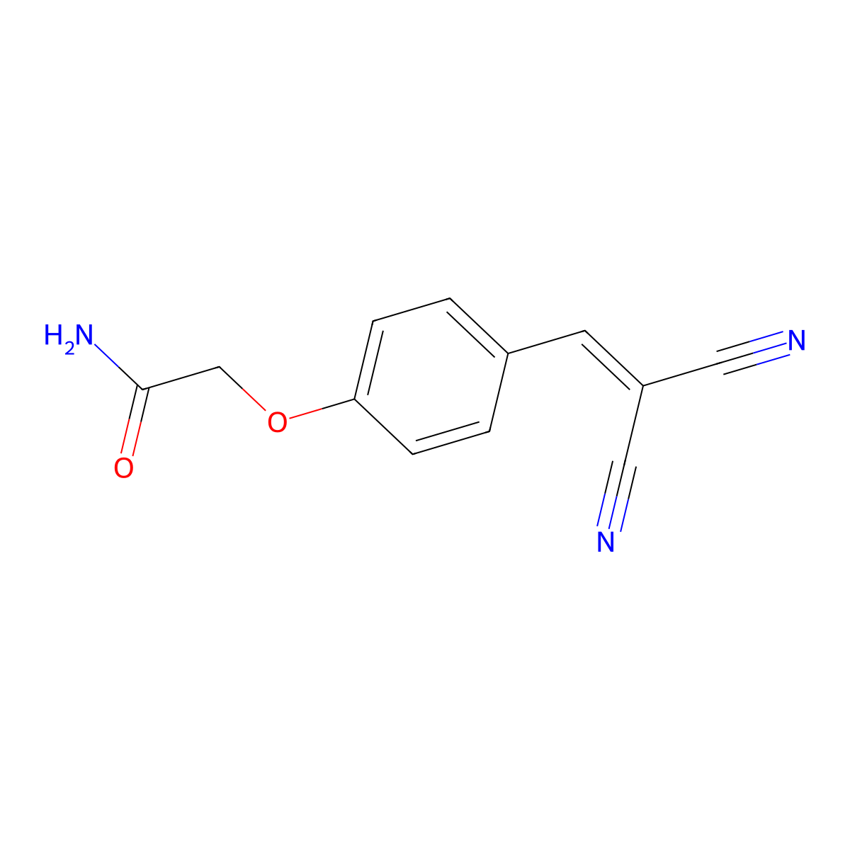 2-[4-(2,2-Dicyanoethenyl)phenoxy]acetamide molecular structure, CAS 662159-99-1