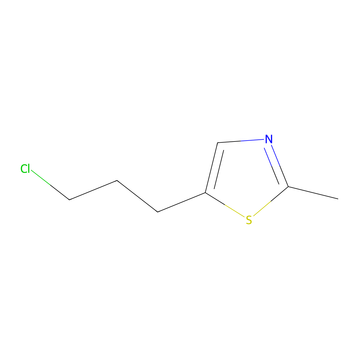 5-(3-Chloropropyl)-2-methyl-1,3-thiazole molecular structure, CAS 66216-00-0