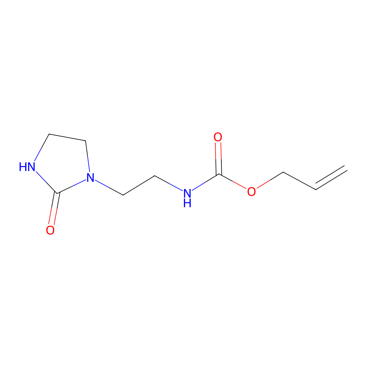 Carbamic acid, N-[2-(2-oxo-1-imidazolidinyl)ethyl]-, 2-propen-1-yl ester molecular structure, CAS 66216-56-6