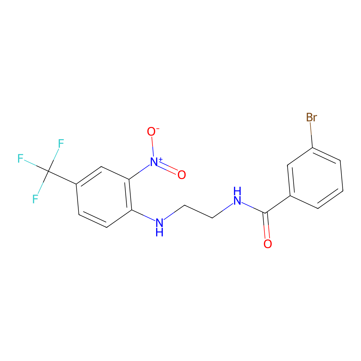 3-bromo-N-[2-[2-nitro-4-(trifluoromethyl)anilino]ethyl]benzamide molecular structure, CAS 662163-57-7