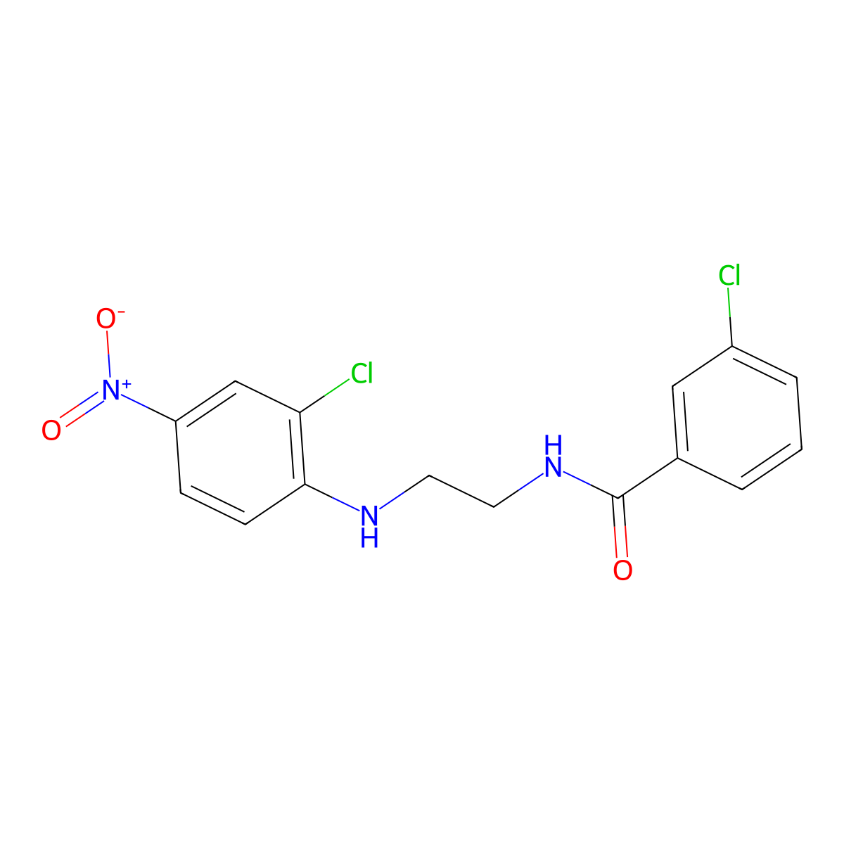 3-chloro-N-[2-(2-chloro-4-nitroanilino)ethyl]benzamide molecular structure, CAS 662164-01-4