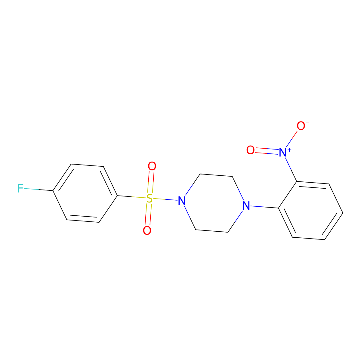 1-(4-Fluorophenyl)sulfonyl-4-(2-nitrophenyl)piperazine molecular structure, CAS 662164-02-5