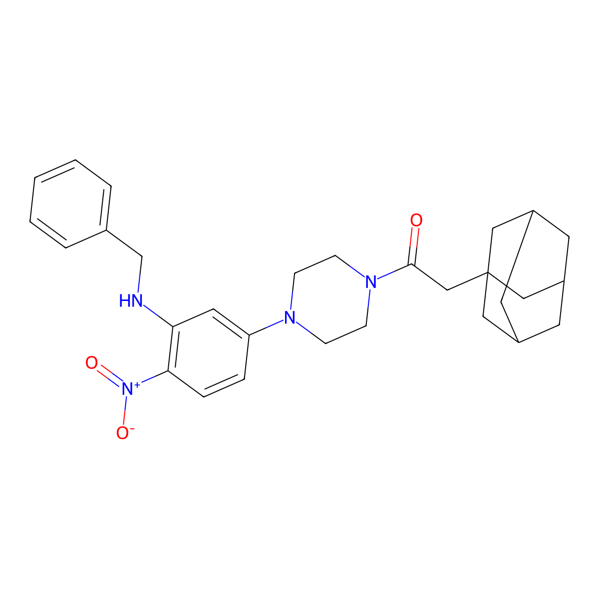 2-(1-Adamantyl)-1-[4-[3-(benzylamino)-4-nitrophenyl]piperazin-1-yl]ethanone molecular structure, CAS 662164-05-8