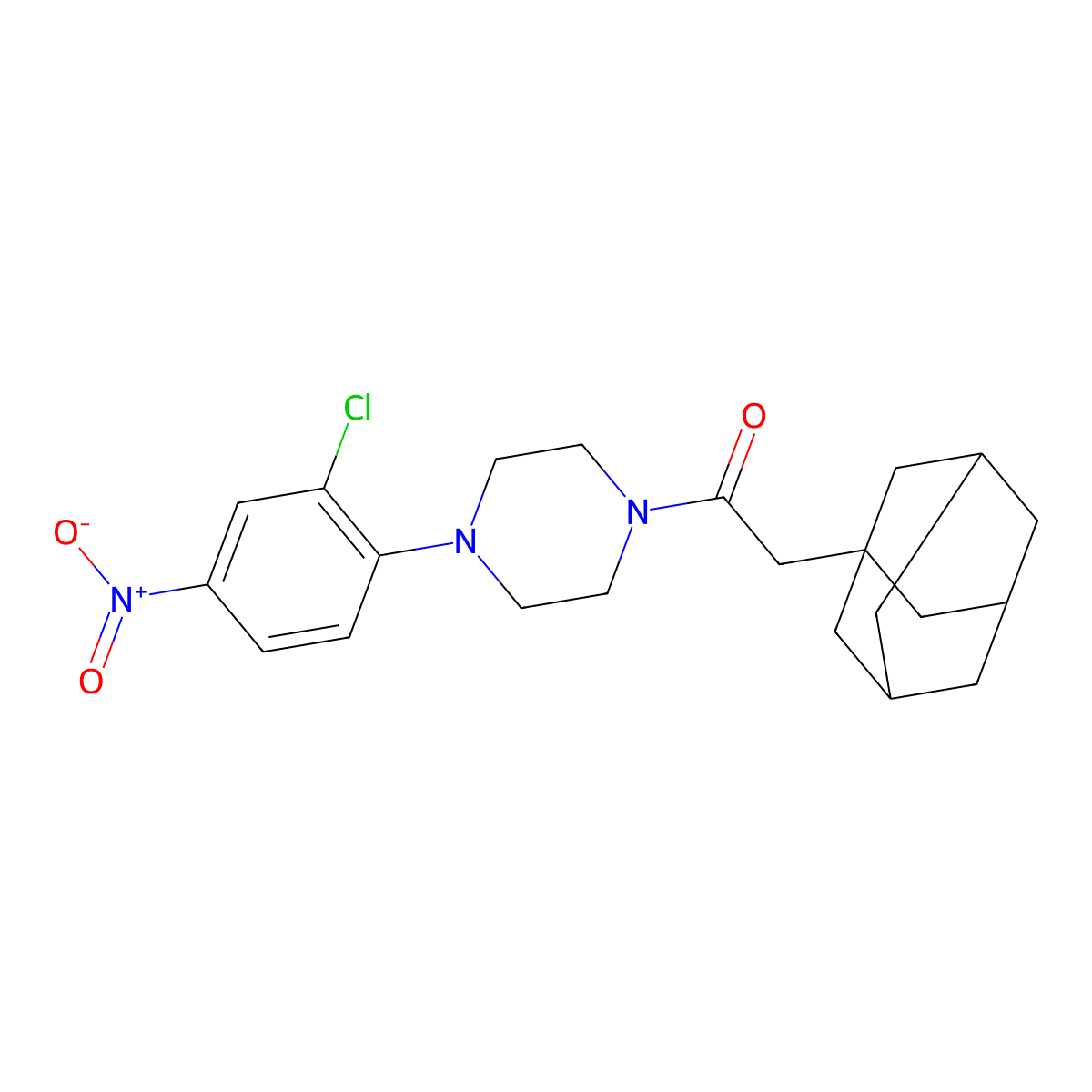 2-(1-Adamantyl)-1-[4-(2-chloro-4-nitrophenyl)piperazin-1-yl]ethanone molecular structure, CAS 662164-06-9