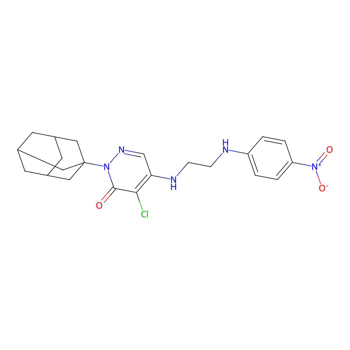 2-(1-Adamantyl)-4-chloro-5-[2-(4-nitroanilino)ethylamino]pyridazin-3-one molecular structure, CAS 662164-08-1