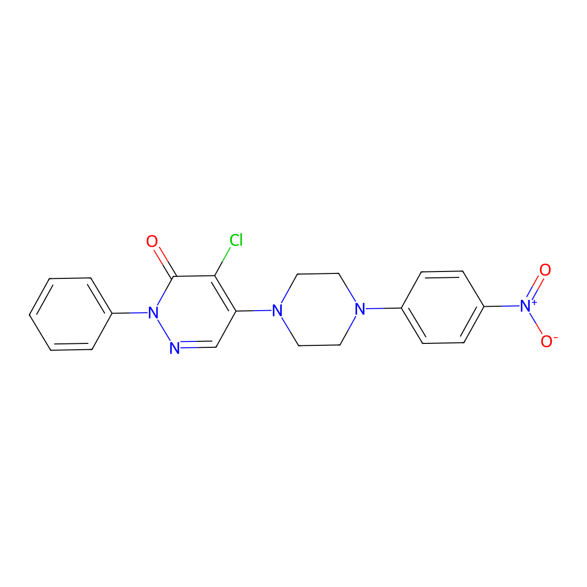 4-Chloro-5-[4-(4-nitrophenyl)piperazin-1-yl]-2-phenylpyridazin-3-one molecular structure, CAS 662164-21-8