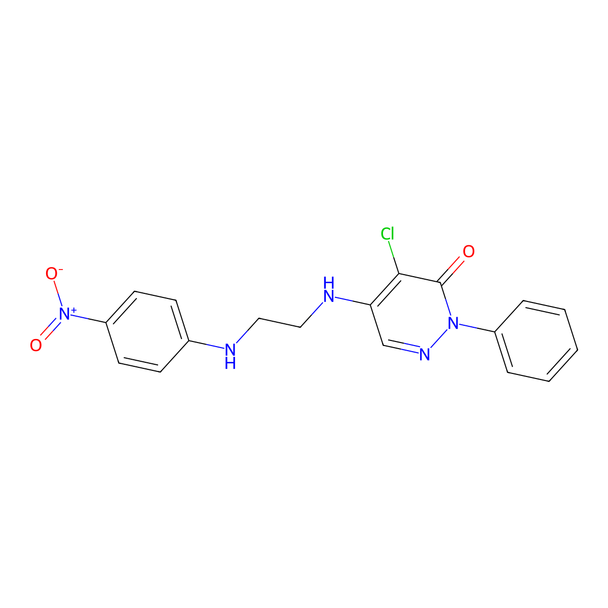 4-Chloro-5-[2-(4-nitroanilino)ethylamino]-2-phenylpyridazin-3-one molecular structure, CAS 662164-33-2
