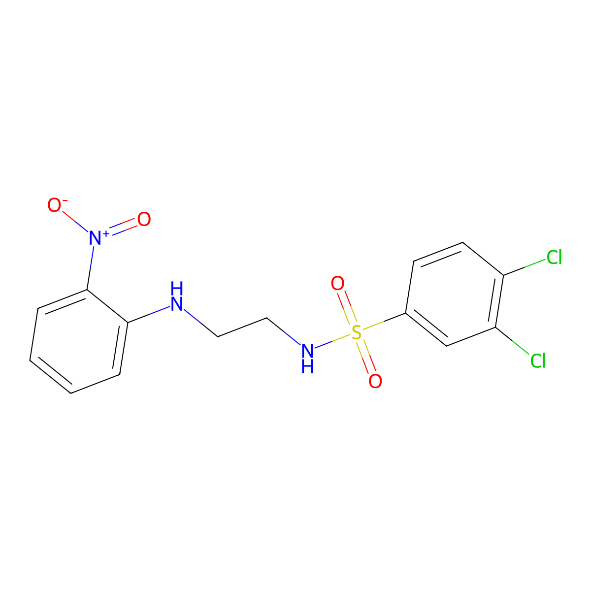 3,4-dichloro-N-[2-(2-nitroanilino)ethyl]benzenesulfonamide molecular structure, CAS 662164-39-8