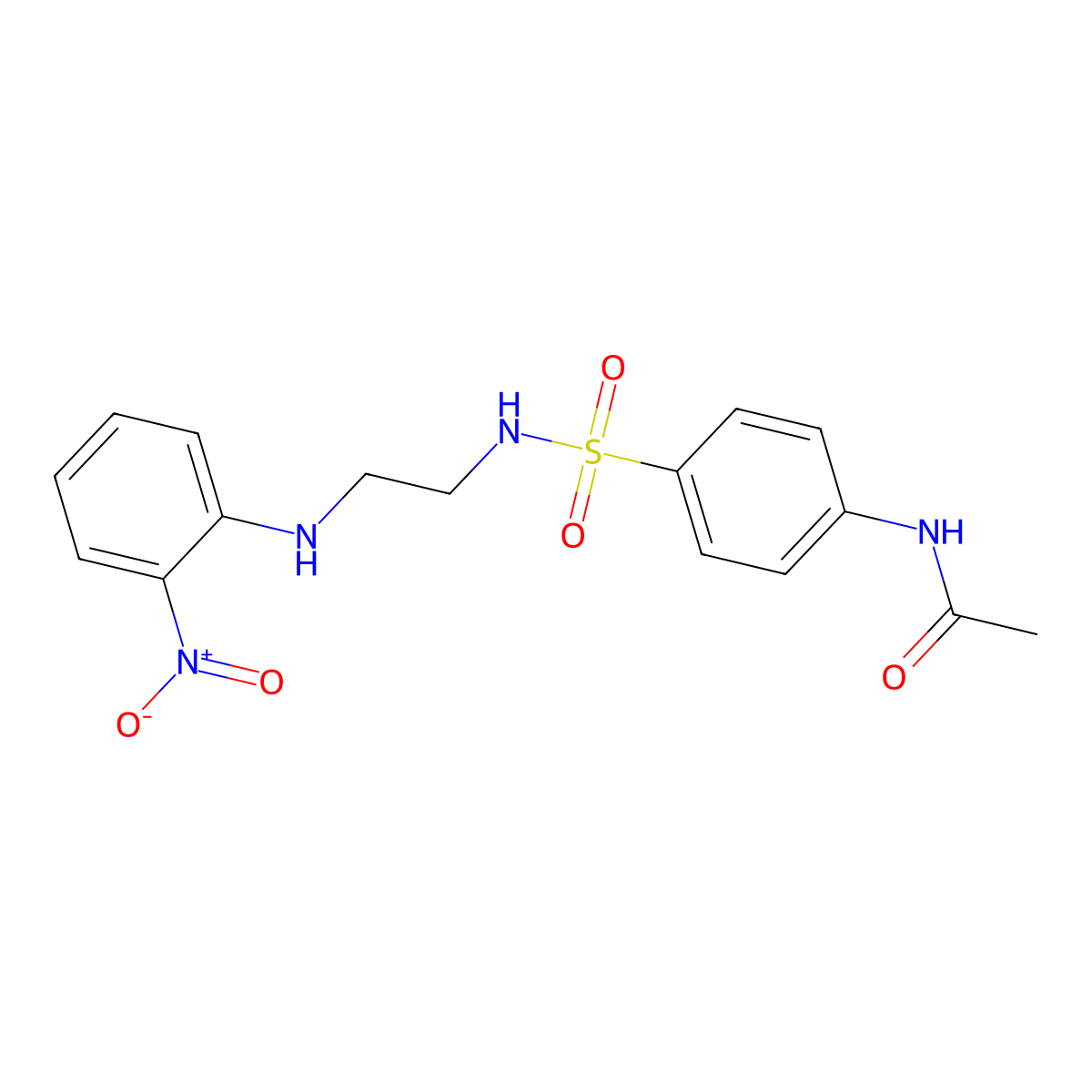 N-[4-[2-(2-nitroanilino)ethylsulfamoyl]phenyl]acetamide molecular structure, CAS 662164-40-1
