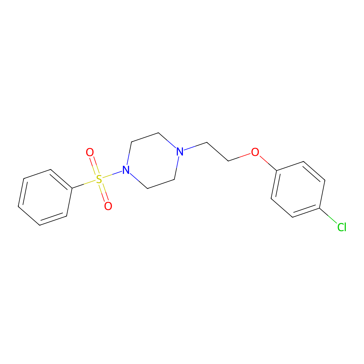 1-(Benzenesulfonyl)-4-[2-(4-chlorophenoxy)ethyl]piperazine molecular structure, CAS 662164-43-4