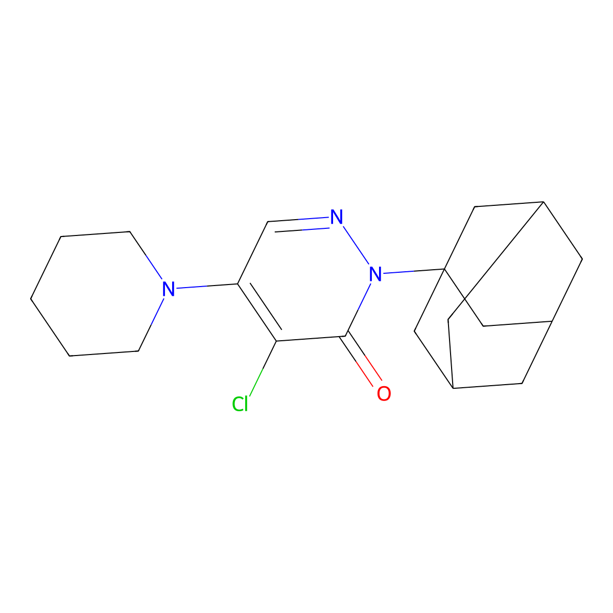 2-(1-Adamantyl)-4-chloro-5-piperidin-1-ylpyridazin-3-one molecular structure, CAS 662164-47-8