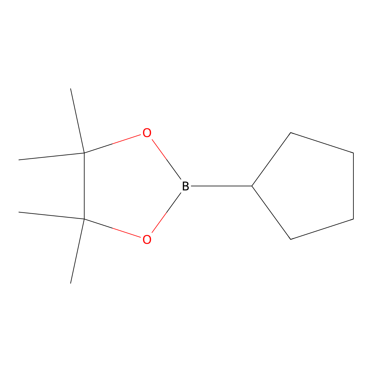 2-Cyclopentyl-4,4,5,5-tetramethyl-1,3,2-dioxaborolane molecular structure, CAS 66217-55-8