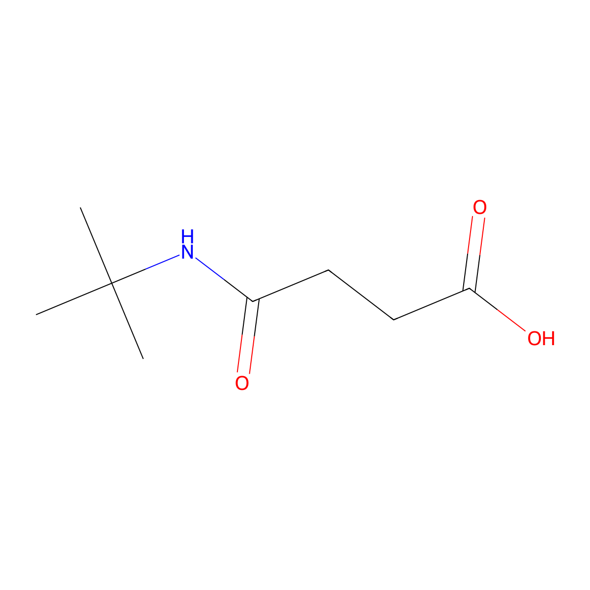 4-(tert-Butylamino)-4-oxobutanoic acid molecular structure, CAS 6622-06-6