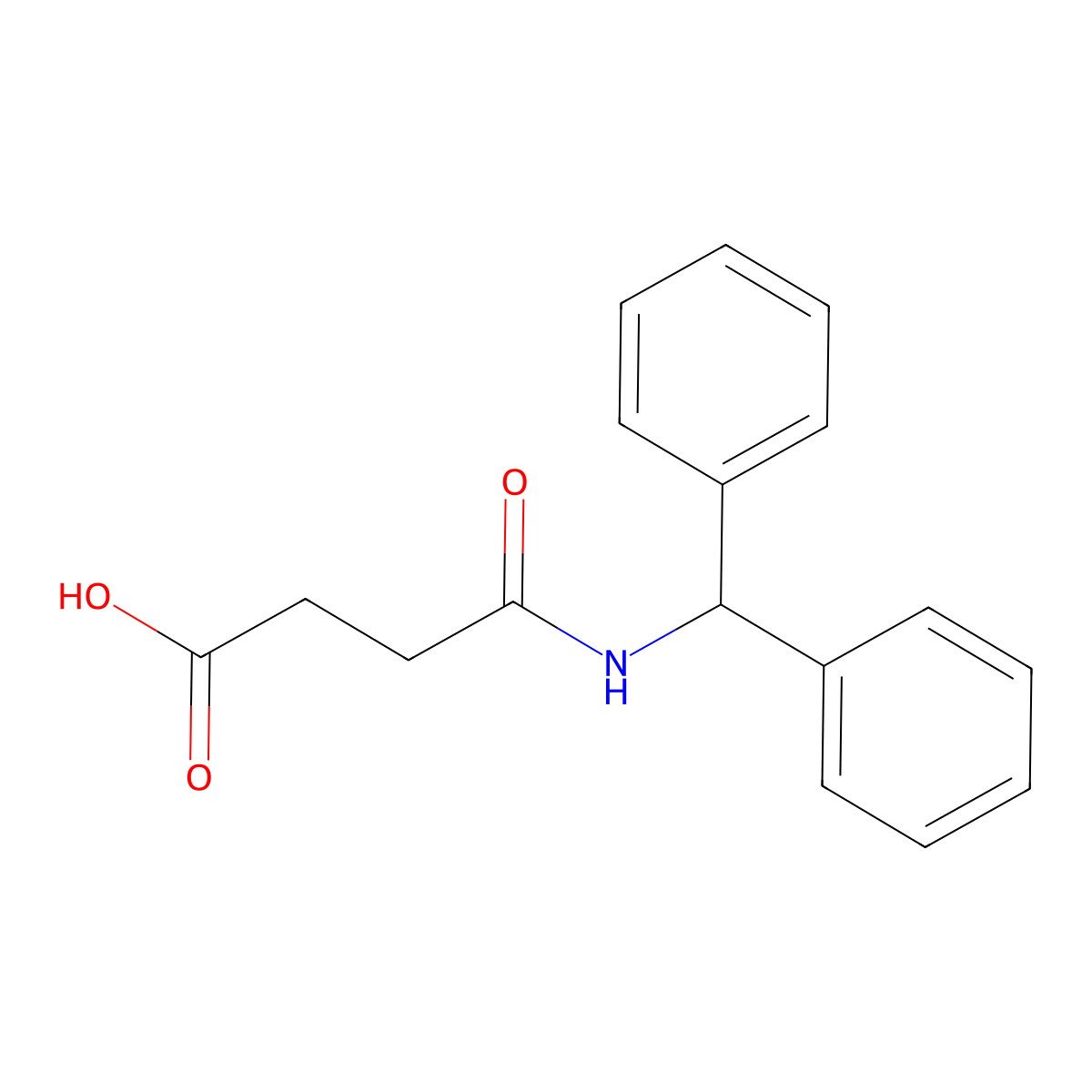 4-((Diphenylmethyl)amino)-4-oxobutanoic acid molecular structure, CAS 6622-07-7