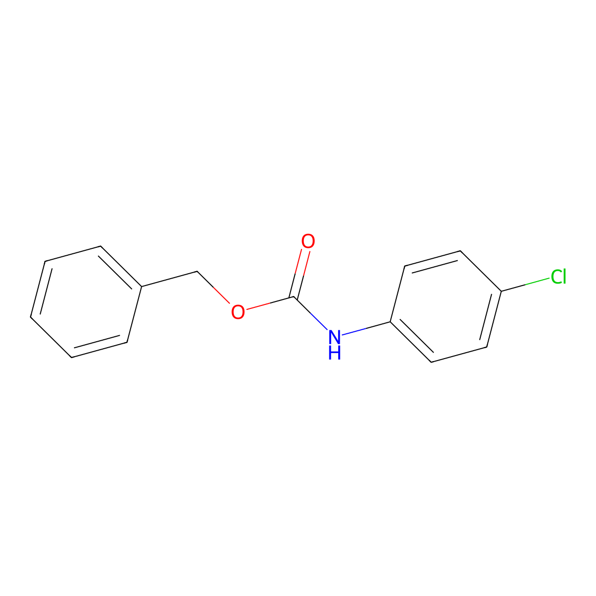 benzyl N-(4-chlorophenyl)carbamate molecular structure, CAS 6622-16-8