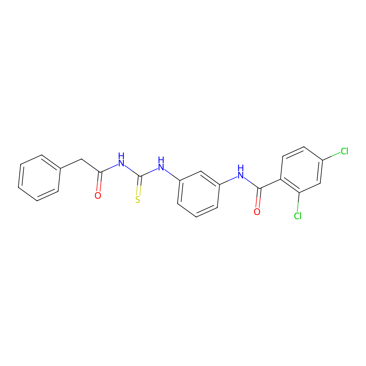 2,4-dichloro-N-(3-{[(phenylacetyl)carbamothioyl]amino}phenyl)benzamide molecular structure, CAS 6622-33-9