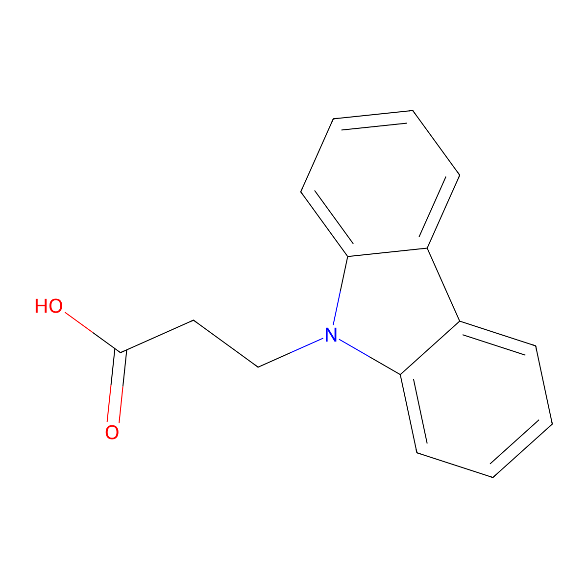 3-(9H-carbazol-9-yl)propanoic acid molecular structure, CAS 6622-54-4