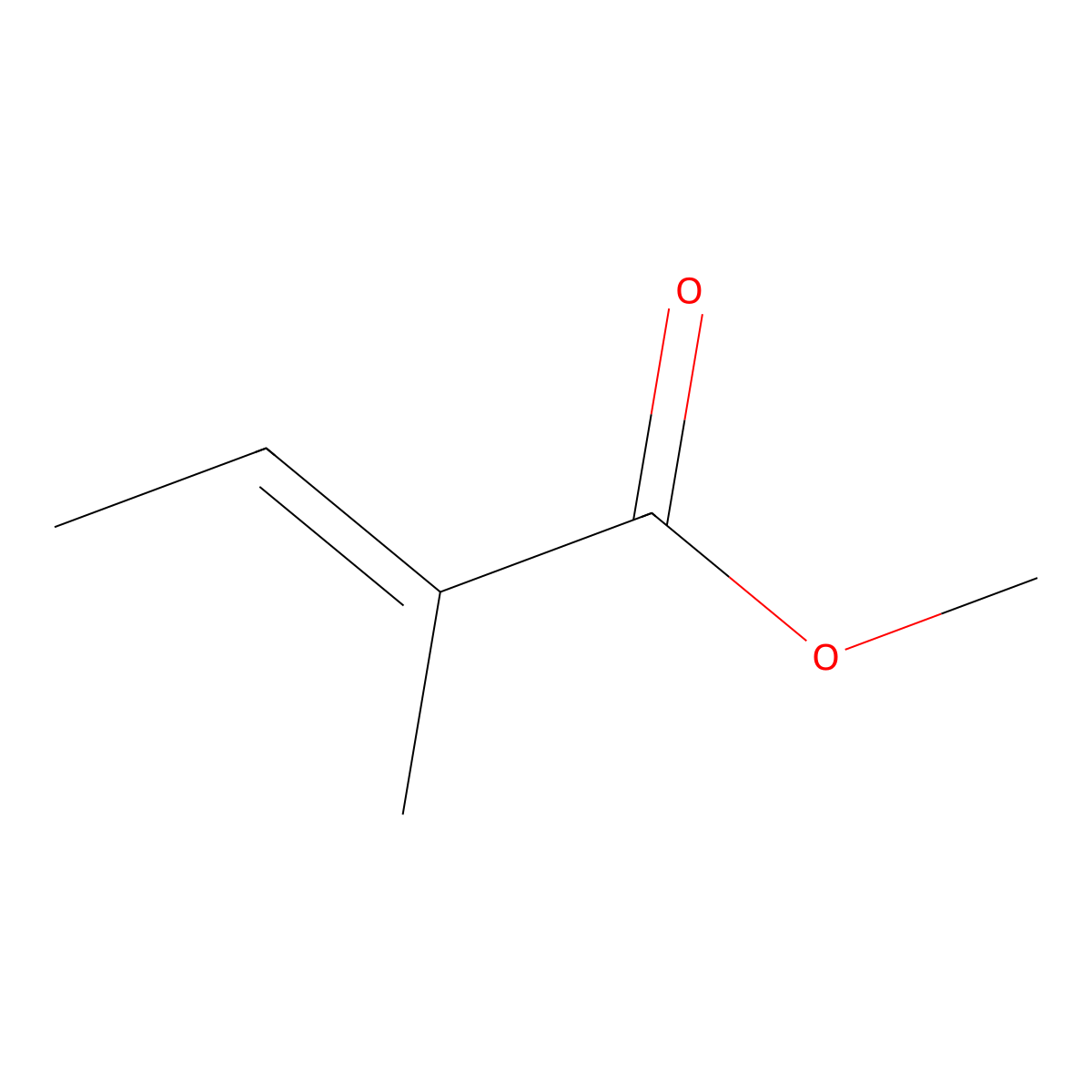 2-Butenoic acid, 2-methyl-, methyl ester, (2E)- molecular structure, CAS 6622-76-0