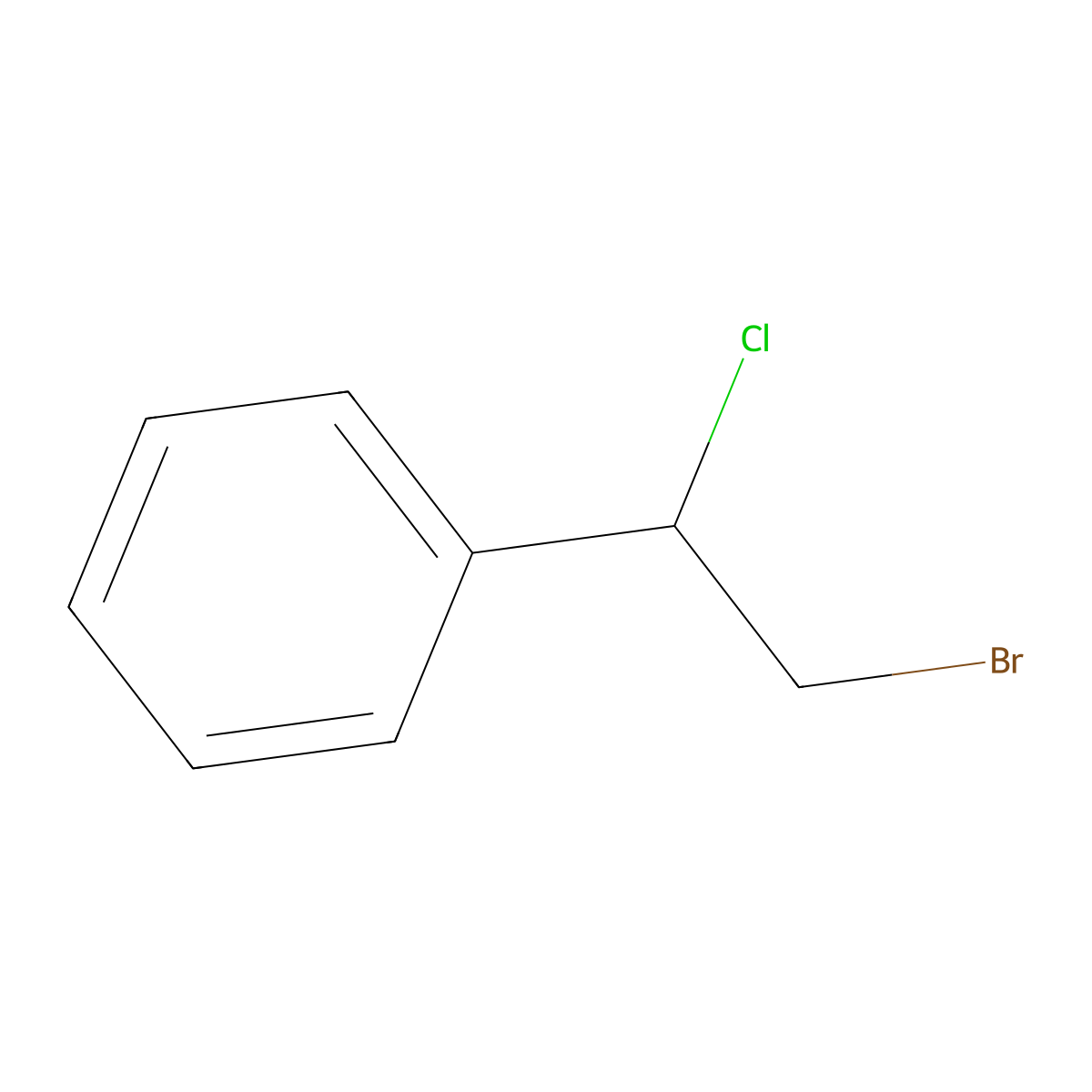 Benzene, (2-bromo-1-chloroethyl)- molecular structure, CAS 6622-78-2