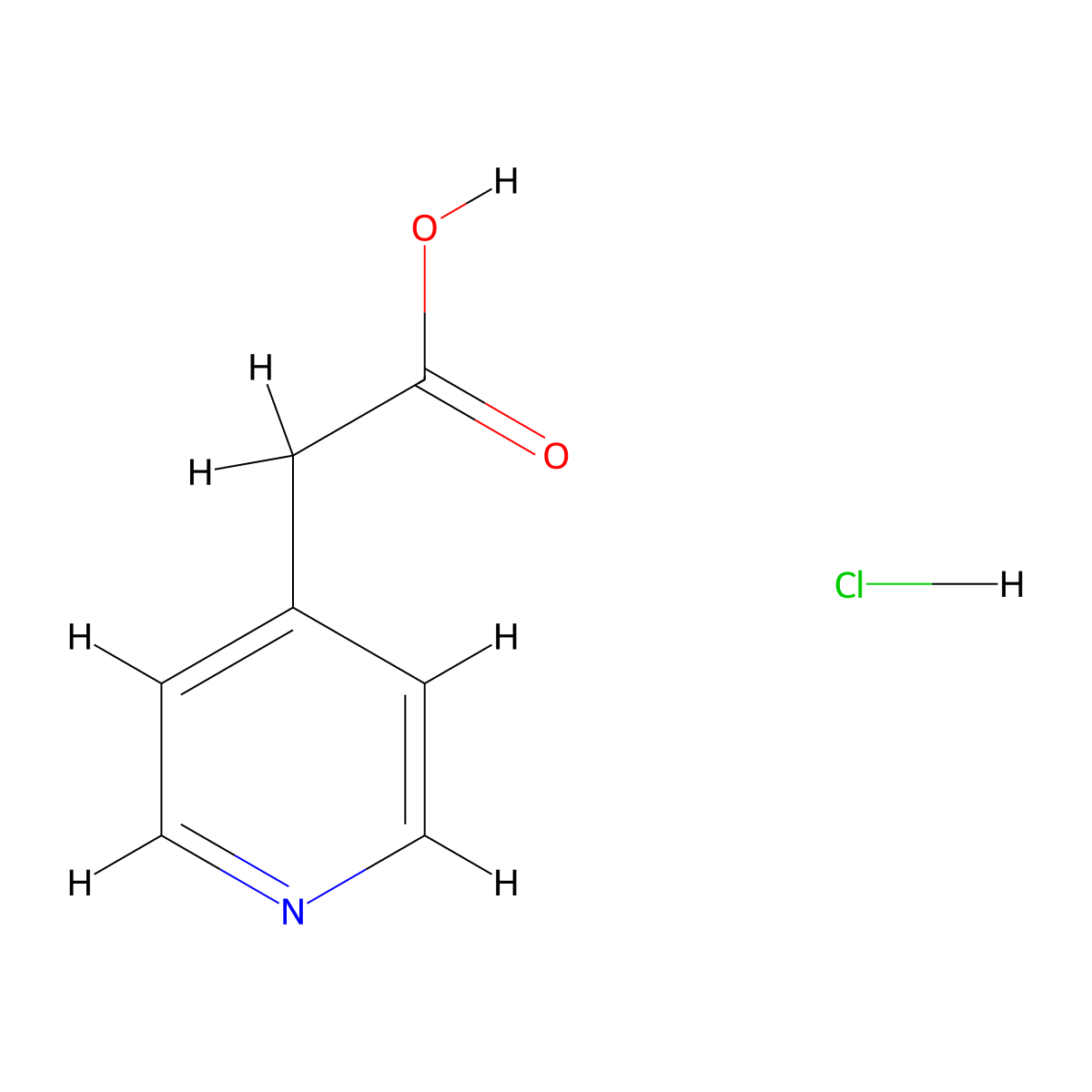 4-Pyridineacetic acid hydrochloride molecular structure, CAS 6622-91-9