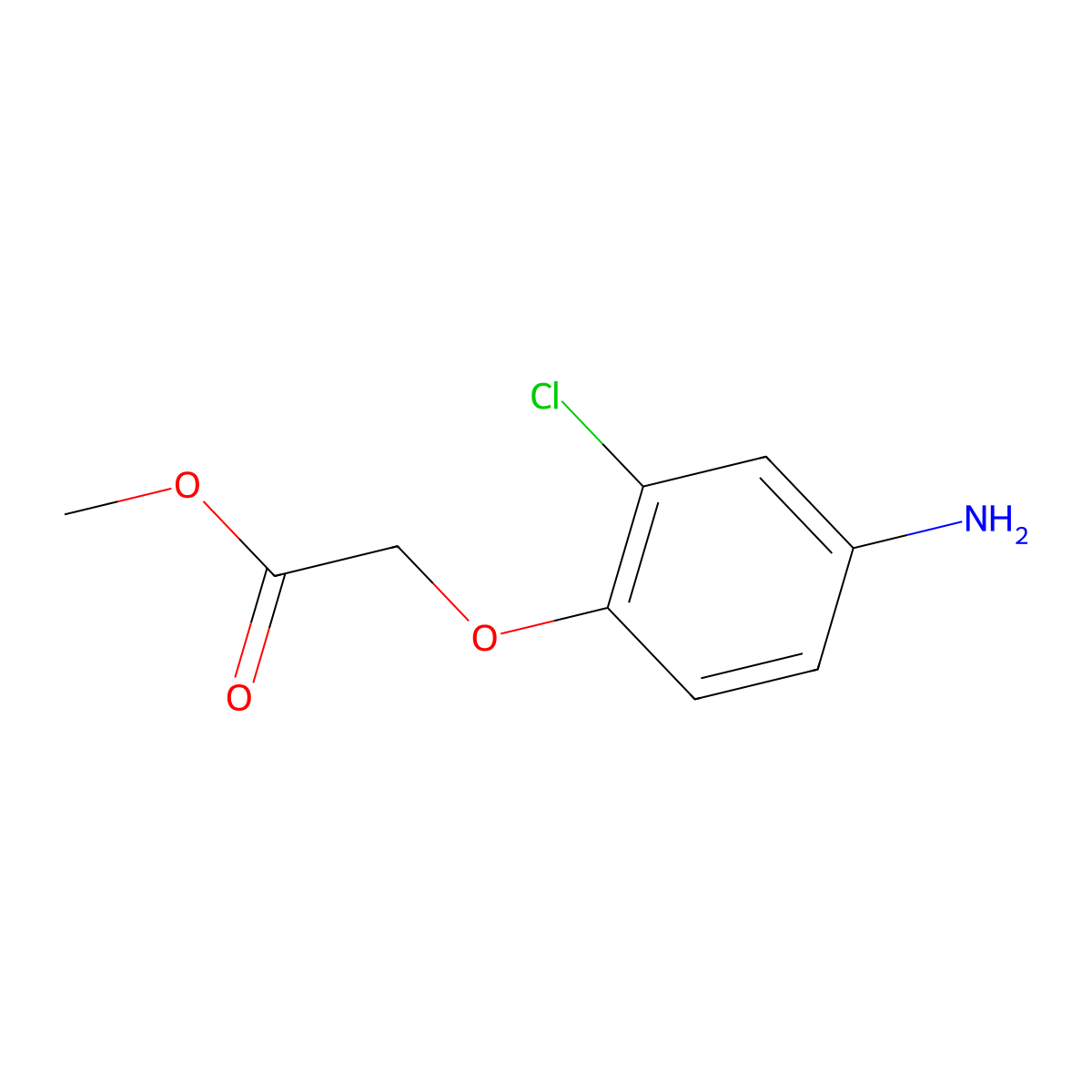 Methyl 2-(4-amino-2-chlorophenoxy)acetate molecular structure, CAS 662215-80-7