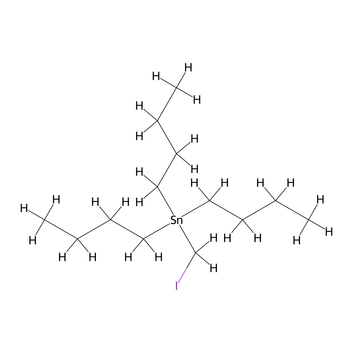 Tributyl(iodomethyl)stannane molecular structure, CAS 66222-29-5