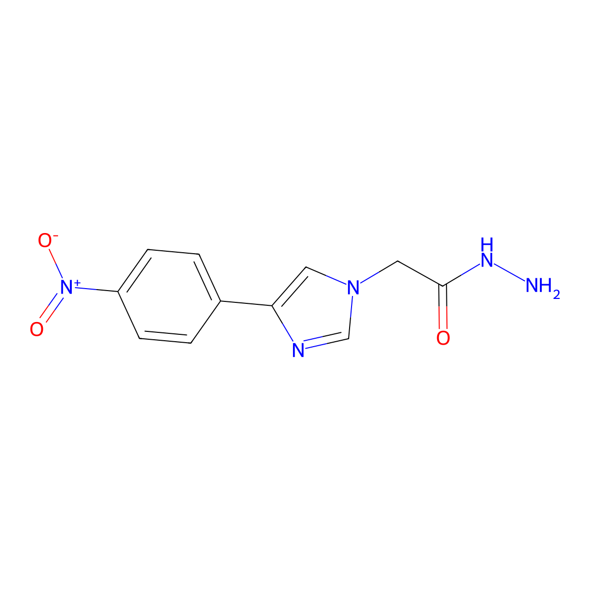 2-[4-(4-Nitrophenyl)imidazol-1-yl]acetohydrazide molecular structure, CAS 66222-79-5