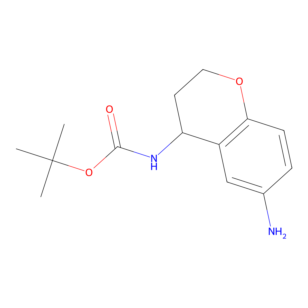 tert-butyl N-(6-amino-3,4-dihydro-2H-chromen-4-yl)carbamate molecular structure, CAS 662245-76-3